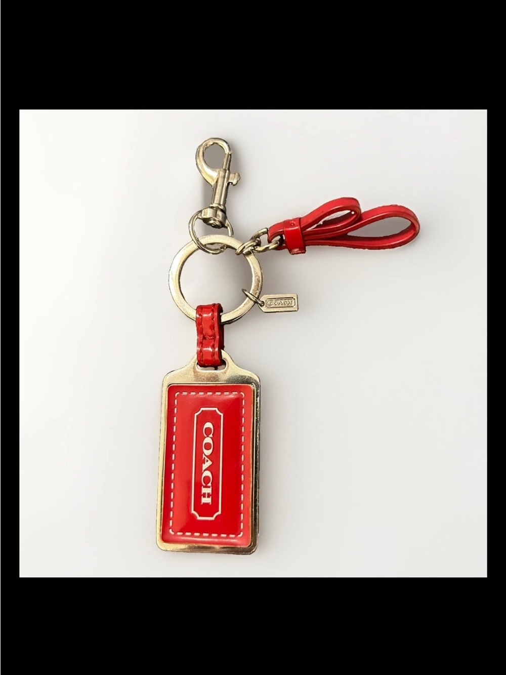 Coach Park Red Patent Leather/Silver Hangtag Bag Charm, 2013 Style: (#65745)
